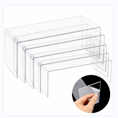 5Pcs 5 Styles U-shape Acrylic Shoes Display Stand Risesrs ODIS-WR0001-01-1