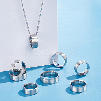 21Pcs 7 Size 201 Stainless Steel Plain Band Rings Set for Women RJEW-UN0002-80-1