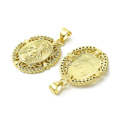 Brass Micro Pave Cubic Zirconia Pendants KK-H472-53M-G-1