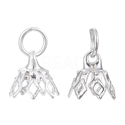 Flower Rack Plating Brass Filigree Bead Cap Bails LS-KK-L102-27S-1