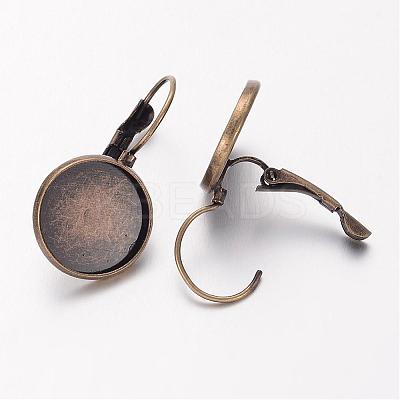 Brass Leverback Earring Findings KK-C1244-14mm-AB-NR-1