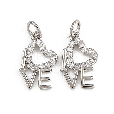 Brass Micro Pave Cubic Zirconia Pendants KK-A269-55P-1