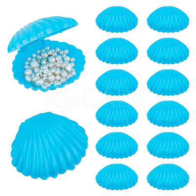 Shell Shape Plastic Candy Storage Box AJEW-WH0472-90A-1