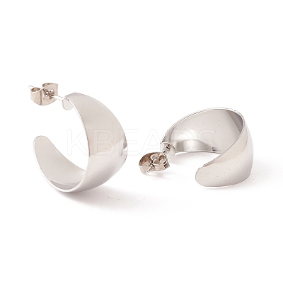 Non-Tarnish 304 Stainless Steel Chunky C-shape Stud Earrings EJEW-P198-10P-1
