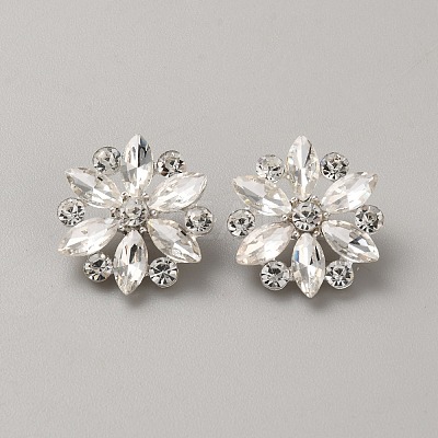 Alloy Rhinestone Shank Bottons BUTT-WH0024-030S-1
