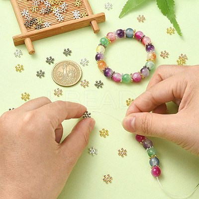 100Pcs 4 Colors Zinc Alloy Spacer Beads FIND-YW0004-20-1