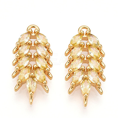 Brass Micro Pave Cubic Zirconia Pendants KK-N261-105G-1