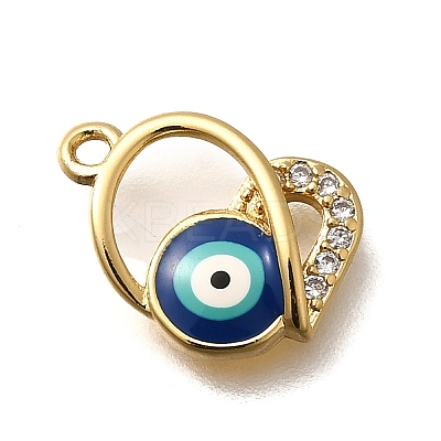 Brass Micro Pave Cubic Zirconia Pendants KK-U055-19G-1