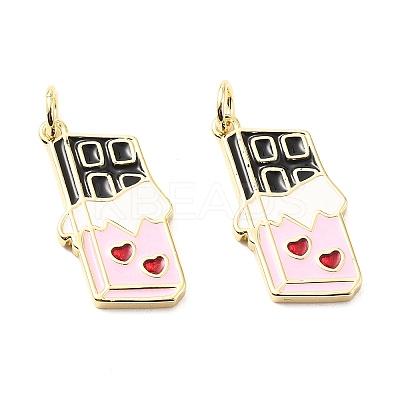 Brass Enamel Pendants KK-L237-013G-1