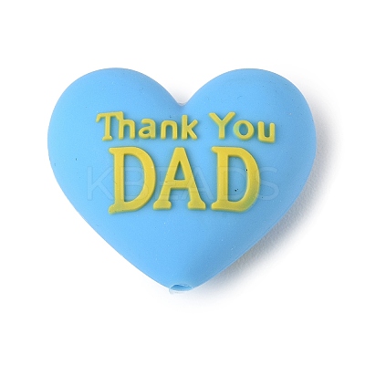 Father's Day Silicone Beads SIL-D014-03B-1