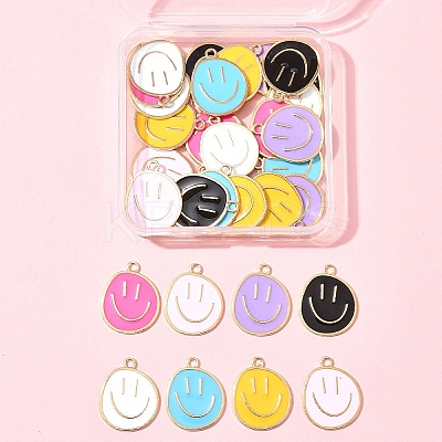 7 Colors Alloy Enamel Pendants ENAM-FS0002-05-1