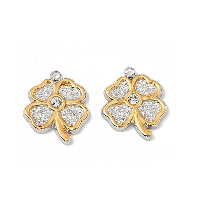 304 Stainless Steel Rhinestone Pendants STAS-T068-64GP-1
