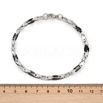201 Stainless Steel Link Chain Bracelets for Men Women BJEW-B143-03PB-1