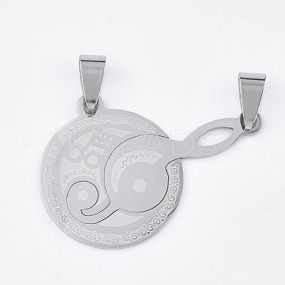 Non-Tarnish 201 Stainless Steel Split Pendants STAS-T048-46-1