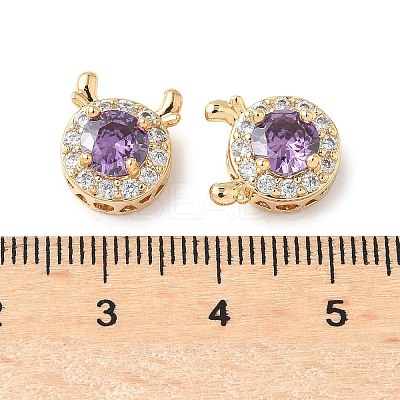 Brass Micro Pave Cubic Zirconia Beads KK-G531-01G-04-1
