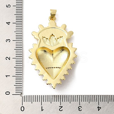Rack Plating Brass Micro Pave Cubic Zirconia with Epoxy Resin Pendants KK-P241-37G-1