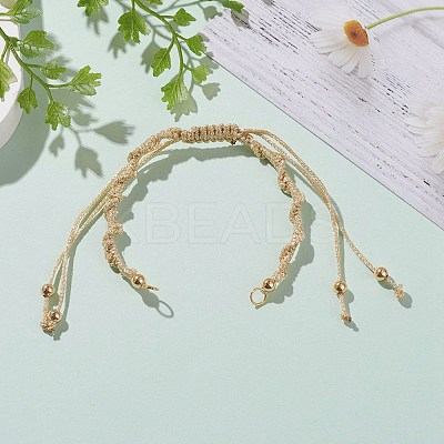 Adjustable Polyester Thread Braided Beaded Bracelet Making AJEW-JB00895-1