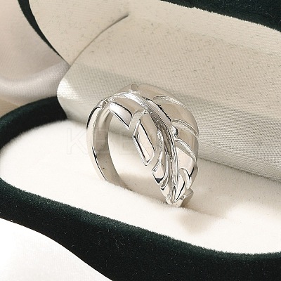 Rack Plating Brass Cuff Finger Rings for Women RJEW-C115-02P-1