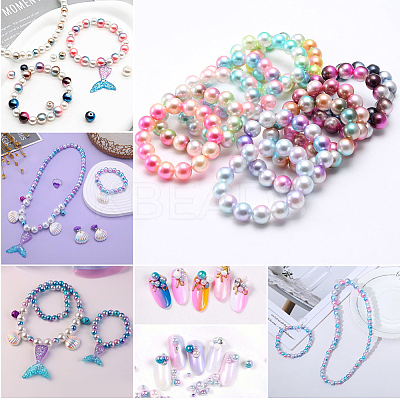 1890Pcs Two Tone ABS Plastic Imitation Pearl Beads Sets DIY-WH20010-19B-1