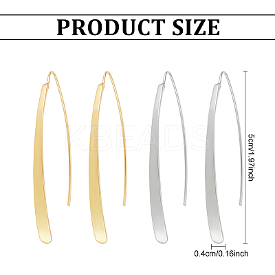 2 Pairs 2 Colors Alloy Oval & Rectangle Dangle Earrings for Women EJEW-FI0001-10-1