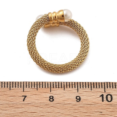 304 Stainless Steel Open Cuff Rings for Women RJEW-F173-02G-1