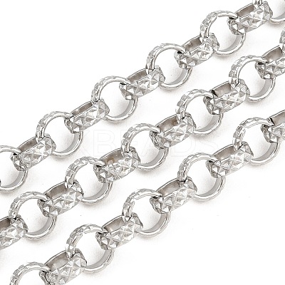 304 Stainless Steel Textured Rolo Chains CHS-C022-05P-1