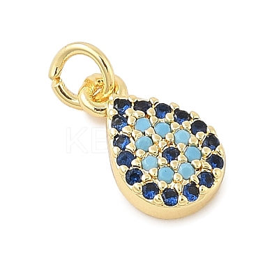 Brass Micro Pave Cubic Zirconia Pendants KK-U056-09G-1