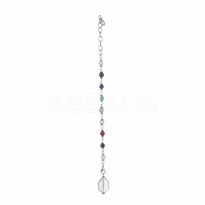 Natural & Synthetic Gemstone Chakra Pointed Dowsing Pendulums PALLOY-JF02089-1