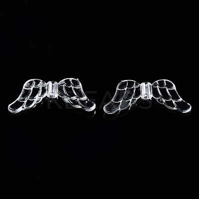 Transparent Clear Acrylic Faceted Wing Beads X-TACR-R1-1