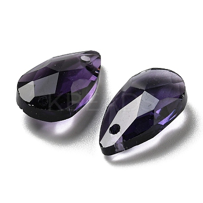 Faceted Teardrop Glass Pendants GLAA-O008-A02-1