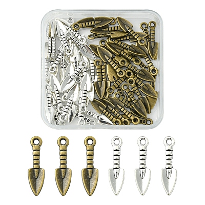 60Pcs 2 Colors Tibetan Style Alloy Pendants TIBEP-FS0001-23-1
