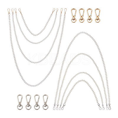 8Pcs 8 Styles White Acrylic Round Beads Bag Handles FIND-TA0001-37-1