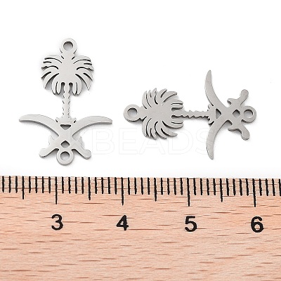 Non-Tarnish 201 Stainless Steel Connector Charms STAS-A090-19P-1