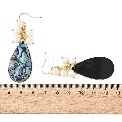 Natural Paua Shell Dangle Earrings EJEW-JE07306-1
