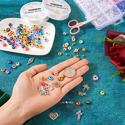 DIY Evil Eye Bracelet Making Kit DIY-TA0004-41-1