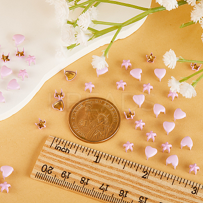 200Pcs 2 Style Spray Painted Brass Claw Rivets KK-GF0001-14-1