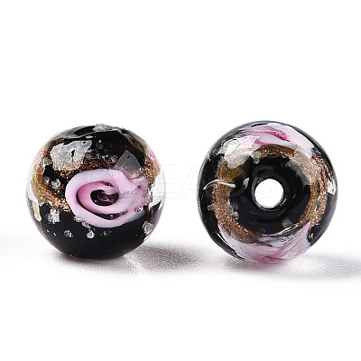 Luminous Handmade Gold Sand Lampwork Beads LAMP-T021-03A-1