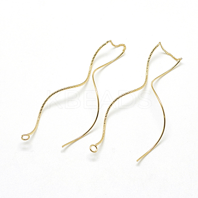 Brass Chain Stud Earring Findings X-KK-T032-173G-1