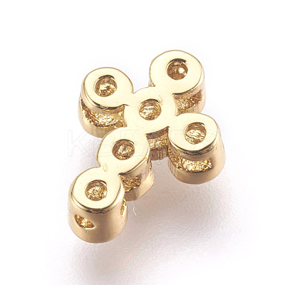 Brass Micro Pave Cubic Zirconia Beads ZIRC-E152-07G-RS-1