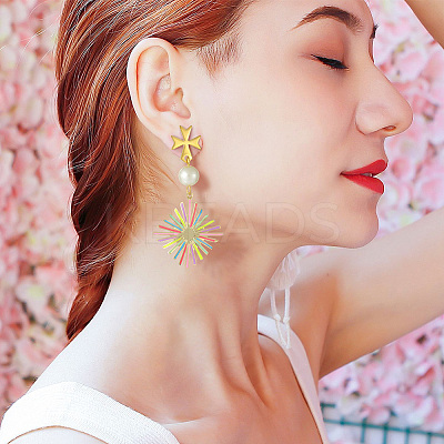 8Pcs Real 18K Gold Plated Rack Plating Eco-Friendly Brass Enamel Pendants KK-BBC0007-46-1