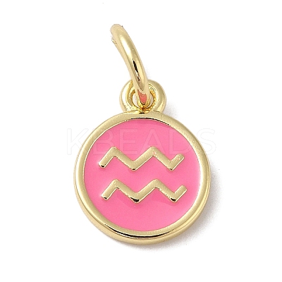 Real 18K Gold Plated Brass Enamel Charms KK-L216-001G-E04-1