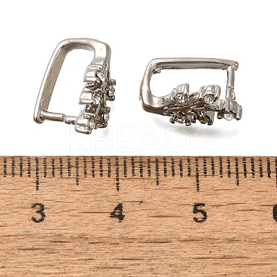 PVD Vacuum Plating & Long-Lasting Plated Brass with Rhinestone Pinch Bails KK-S402-06H-NR-1