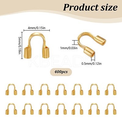 400Pcs Brass Wire Guardian and Protectors KK-LP0001-21G-1