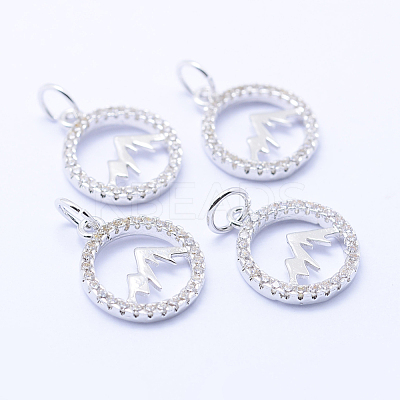 Brass Micro Pave Cubic Zirconia Pendants KK-P133-12P-NR-1