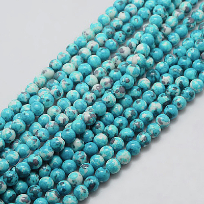 Synthetic Ocean White Jade Beads Strands X-G-L019-8mm-05-1