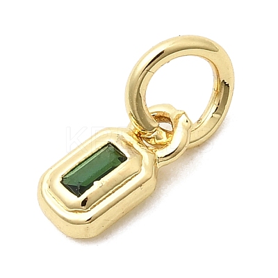 Brass Cubic Zirconia Charms KK-G554-02D-06-1
