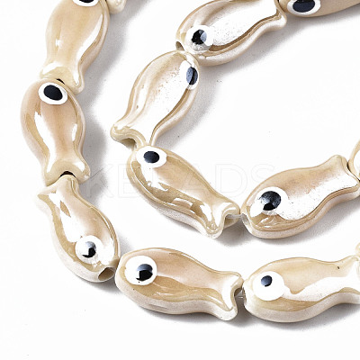 Handmade Porcelain Ceramic Beads Strands PORC-T006-03K-1