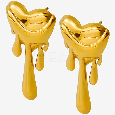 Stylish 304 Stainless Steel Heart-shaped Stud Earrings EM8076-2-1