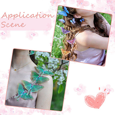 20Pcs 5 Colors Cloth Simulation Gauze Butterfly Ornament Accessories DIY-SP0005-69-1
