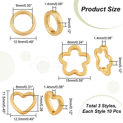 30Pcs 3 Style Rack Plating Alloy Bead Frame FIND-DC0002-04-1